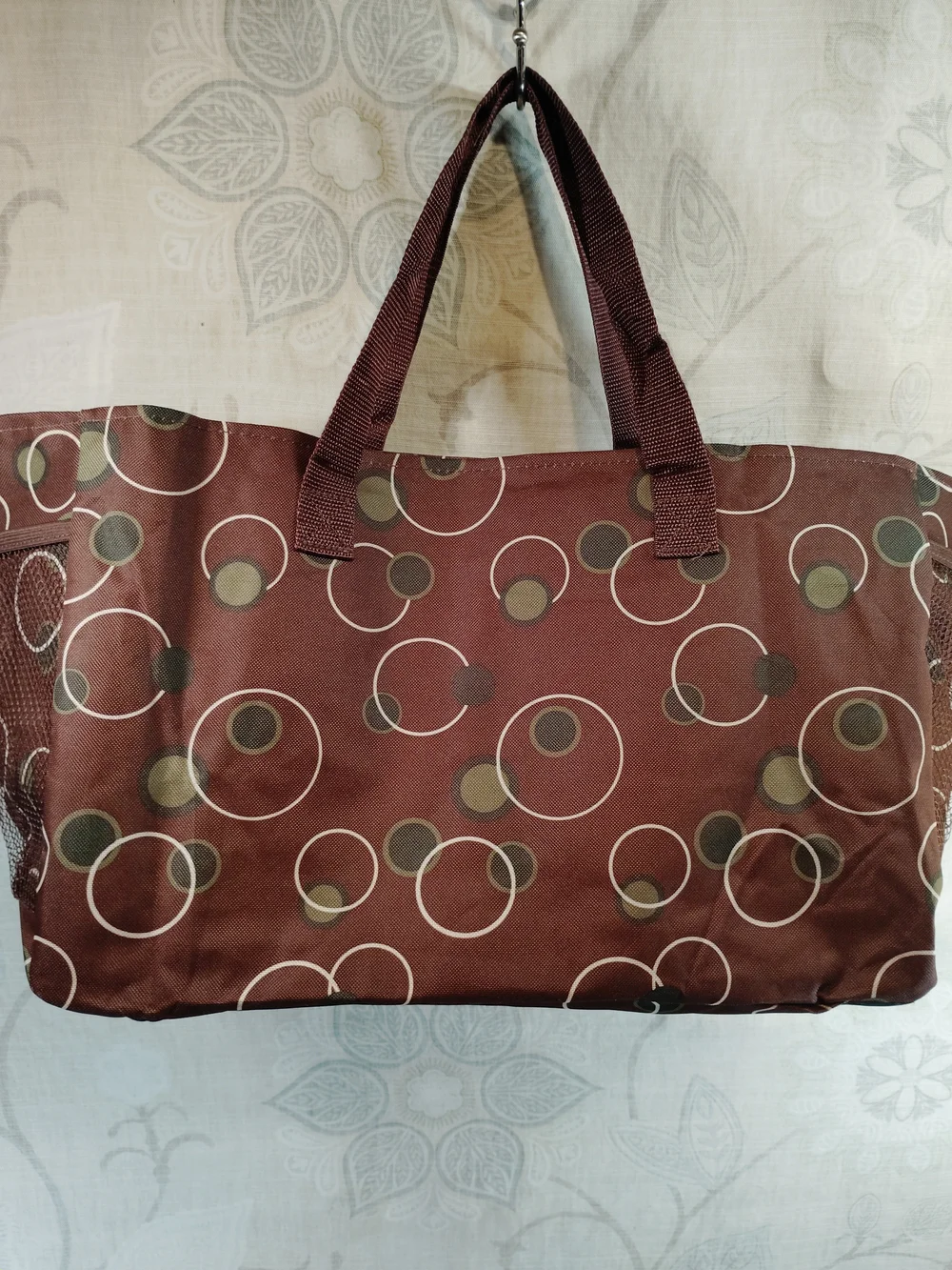 AARP Brown  Multi Circle Patterned Shoulder Bag